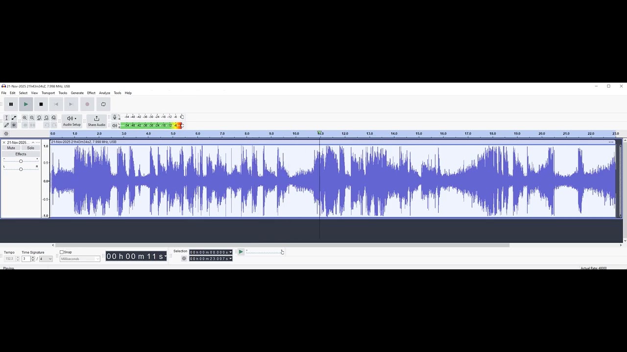 geoff_mcmaw's tweet card. 7998kHz USB test call