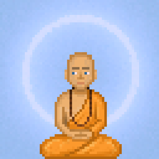 dharmachain's tweet card. CryptoMonks — 9999 unique pixel monks where spirituality meets Web3.
