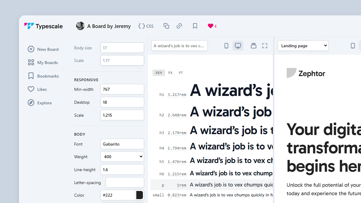 ravinwashere's tweet card. Typescale - Create stunning typography, generate CSS, and find inspiration.