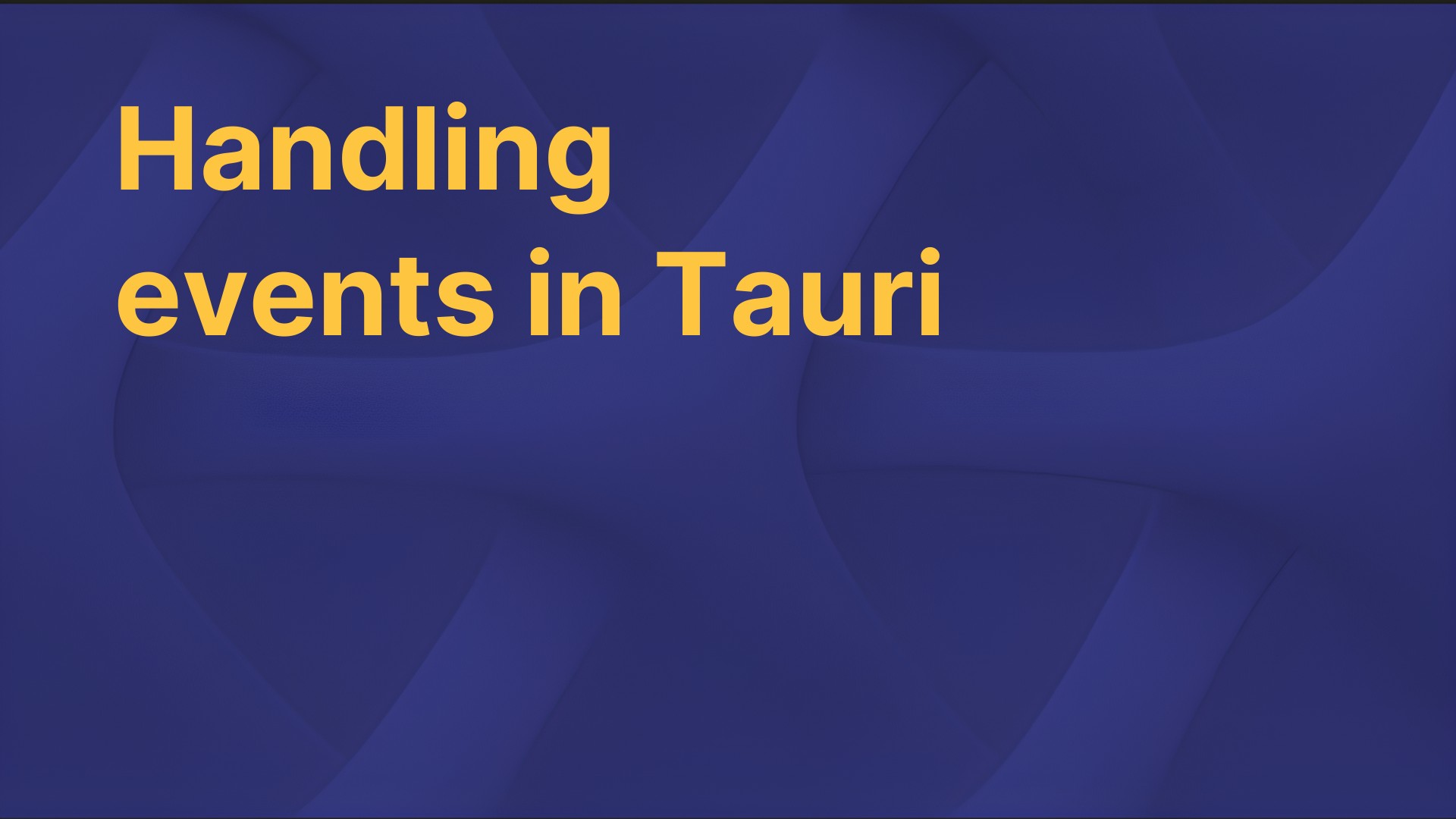 tauritutorials's tweet card. Learn the basics of sending and listening to events inside of Tauri.