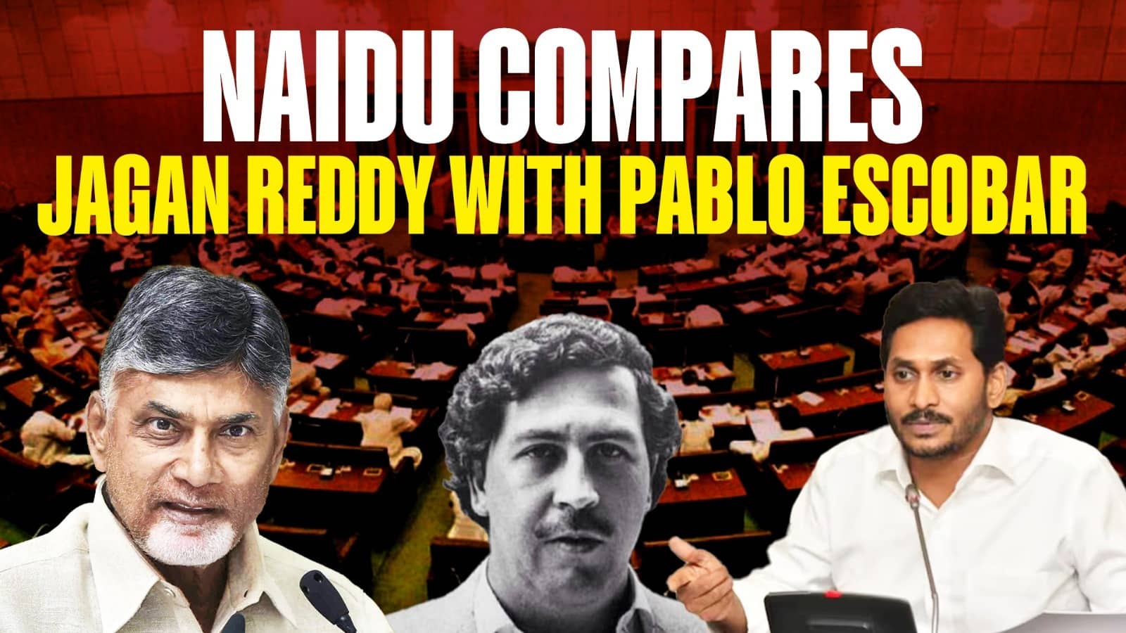republic's tweet card. Chandrababu Naidu compared former CM Jagan Mohan Reddy to Colombian drug lord Pablo Escobar.