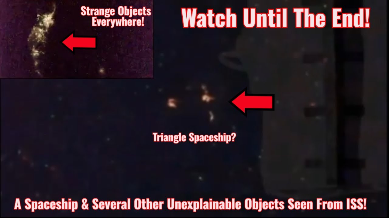 WNRT007's tweet card. A Spaceship & Several Other Unexplainable Objects Seen From ISS!