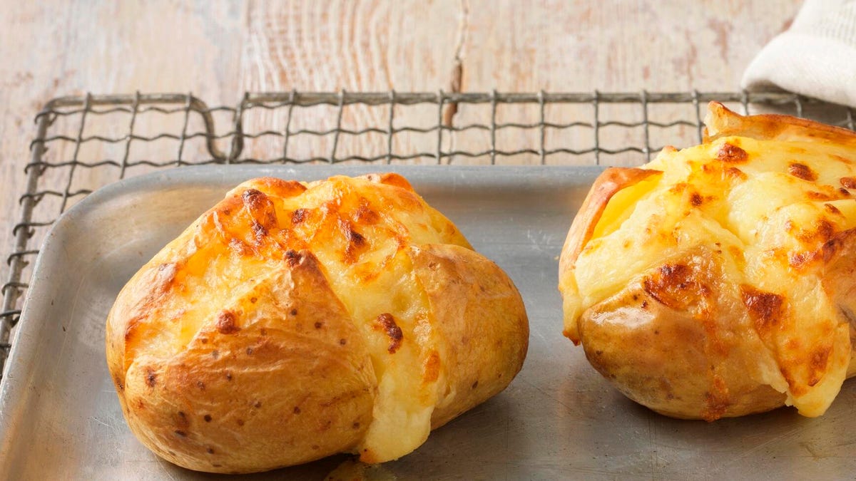 CNETNews's tweet card. Who has an hour to bake a potato? Skip the wait and get straight to the good part: devouring all that butter and sour cream.