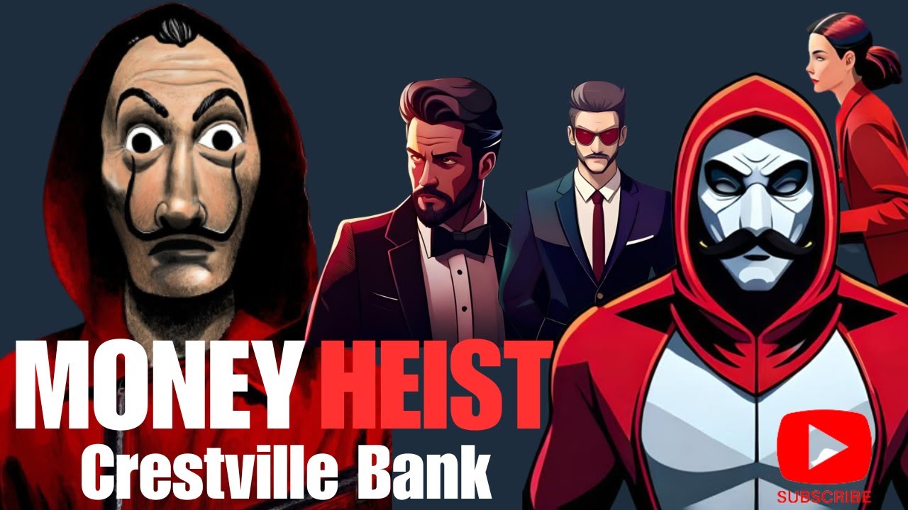 CodeRoboDev's tweet card. Money Heist: Crestville Bank | Money Heist | Netflix | Berlin | Spain