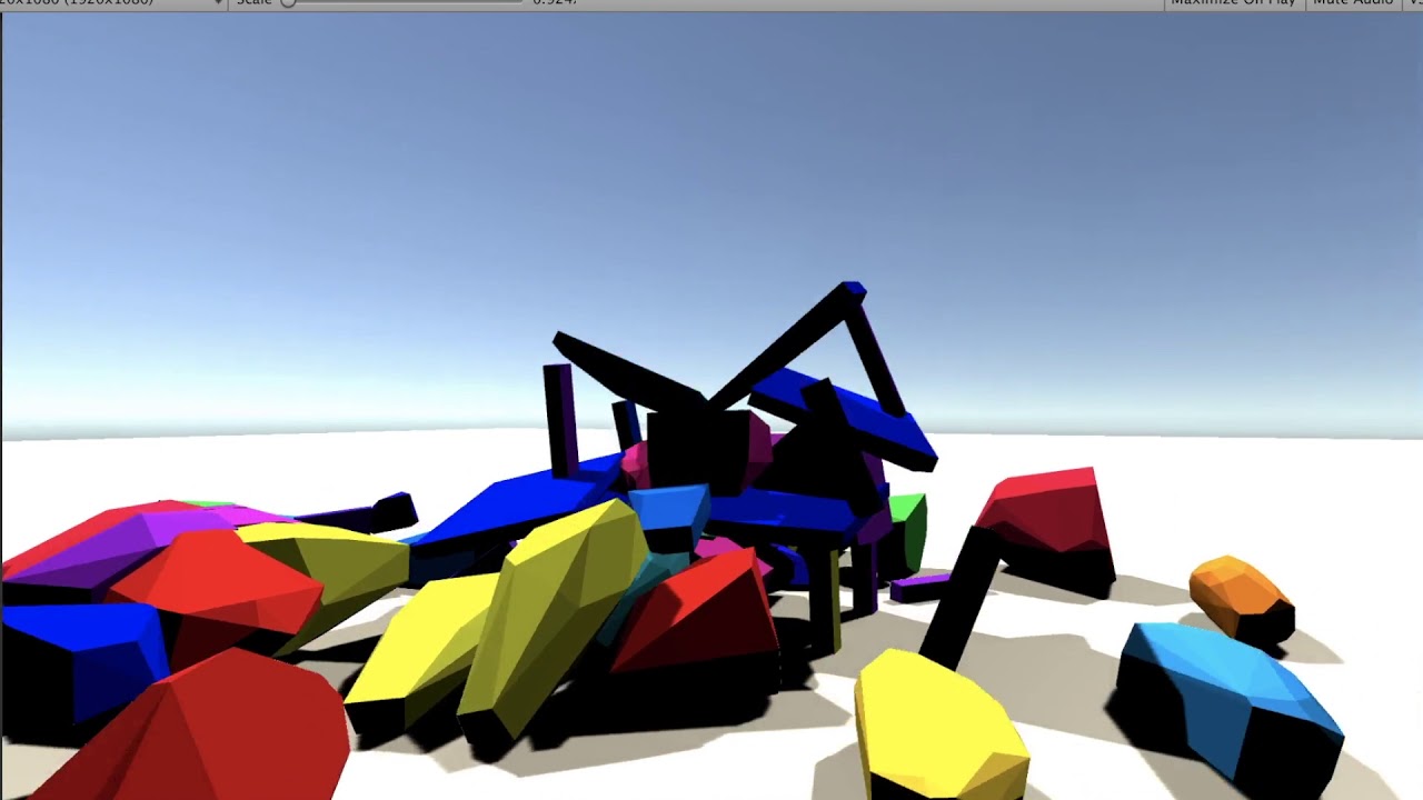 AnthonyYakovlev's tweet card. Unity Hackweek 2019 - Automatic Convex Decompositions