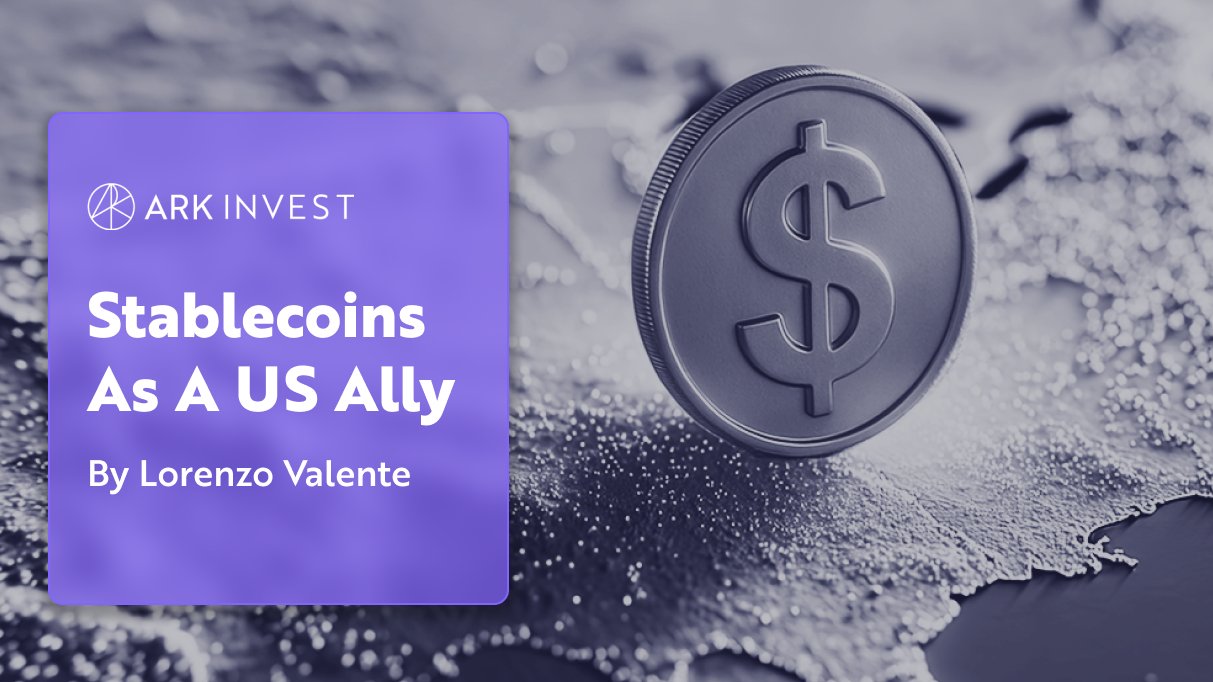 LorenzoARK's tweet card. In this article, I argue that stablecoins could become one of the US government’s most important strategic assets during the next 5–10 years. Why? Percentage of Foreign holdings of US debt have...