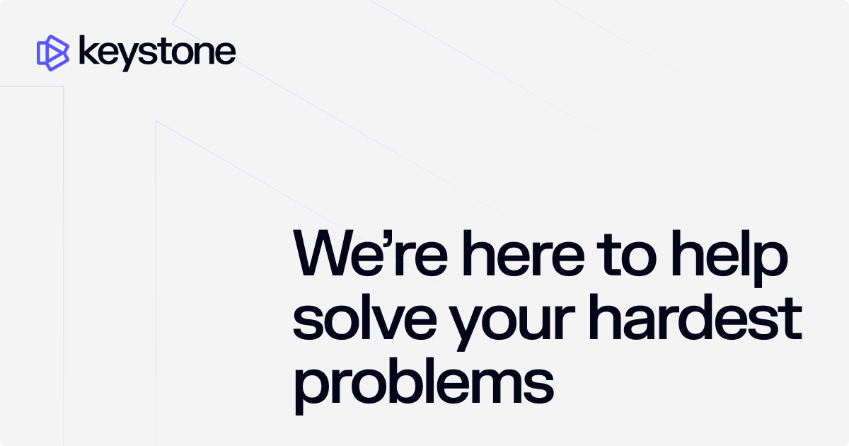 FirstDomain's tweet card. Keystone is a global technology and advisory firm helping leading organizations tackle complex business, legal, and tech challenges with AI-driven solutions.