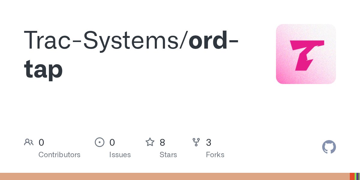 TracNetwork's tweet card. Contribute to Trac-Systems/ord-tap development by creating an account on GitHub.