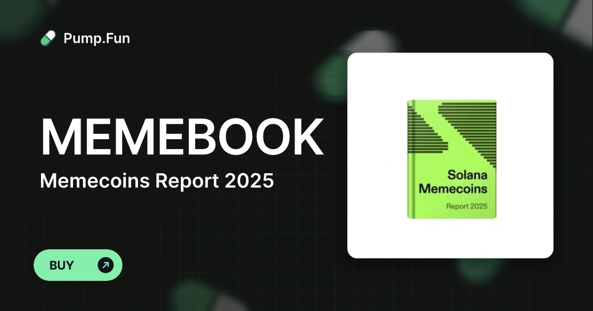 rugpull_alerts1's tweet card. Memecoins Report 2025 (MEMEBOOK) - Pump