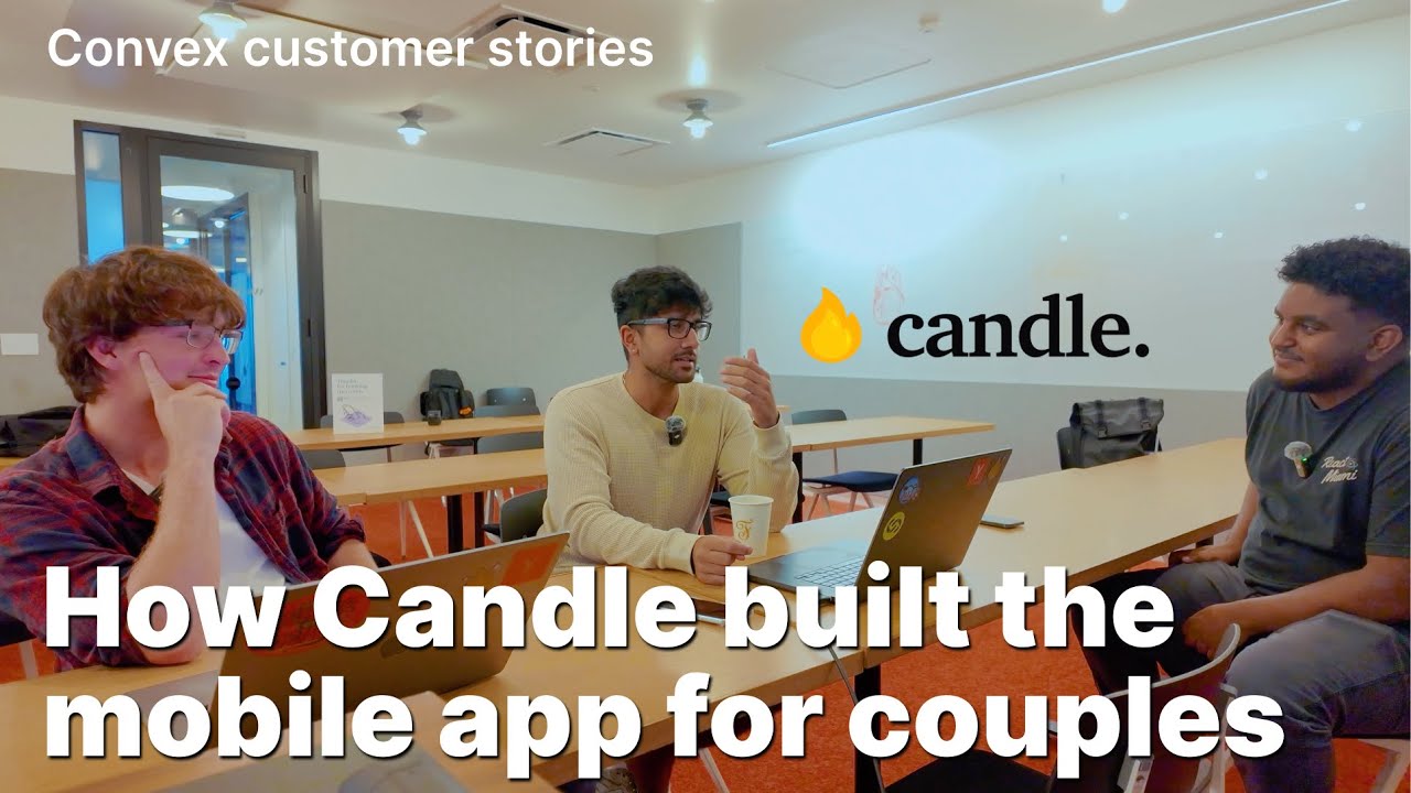 convex's tweet card. How the Candle Scales Their Real-Time Mobile App for Couples With...