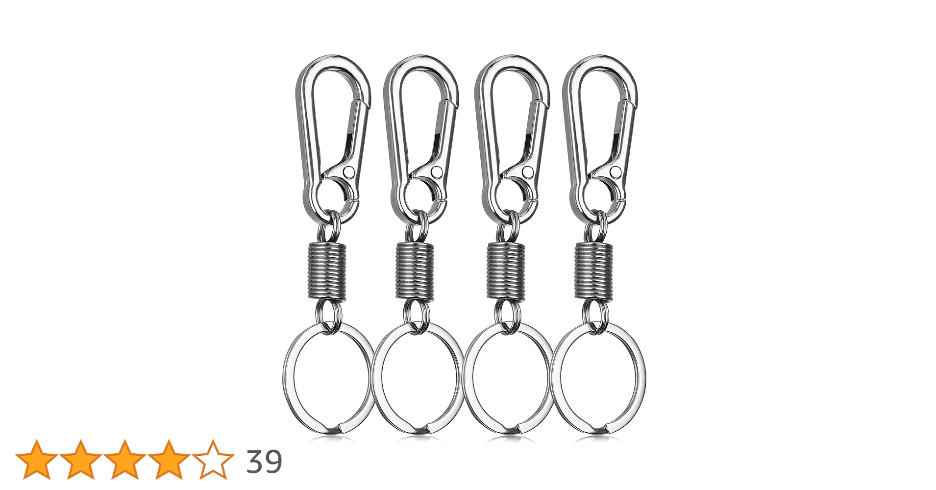 DealsinIND's tweet card. Cobee Carabiner Keychain with Spring,4 Pieces Heavy Duty Zinc Alloy Key Chain Car Key Holder Keyring Carabiner Ring Quick Release Key Chain for Men Women Backpack Accessories, Silver, One size