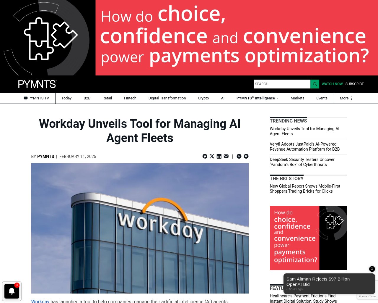 managetech_inc's tweet card. WorkdayはAIエージェントを管理するためのツールを発表 Workday Agent System of