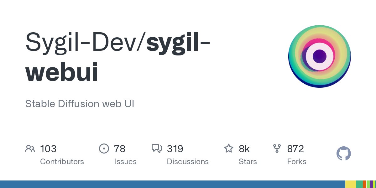 hardmaru's tweet card. Stable Diffusion web UI. Contribute to Sygil-Dev/sygil-webui development by creating an account on GitHub.