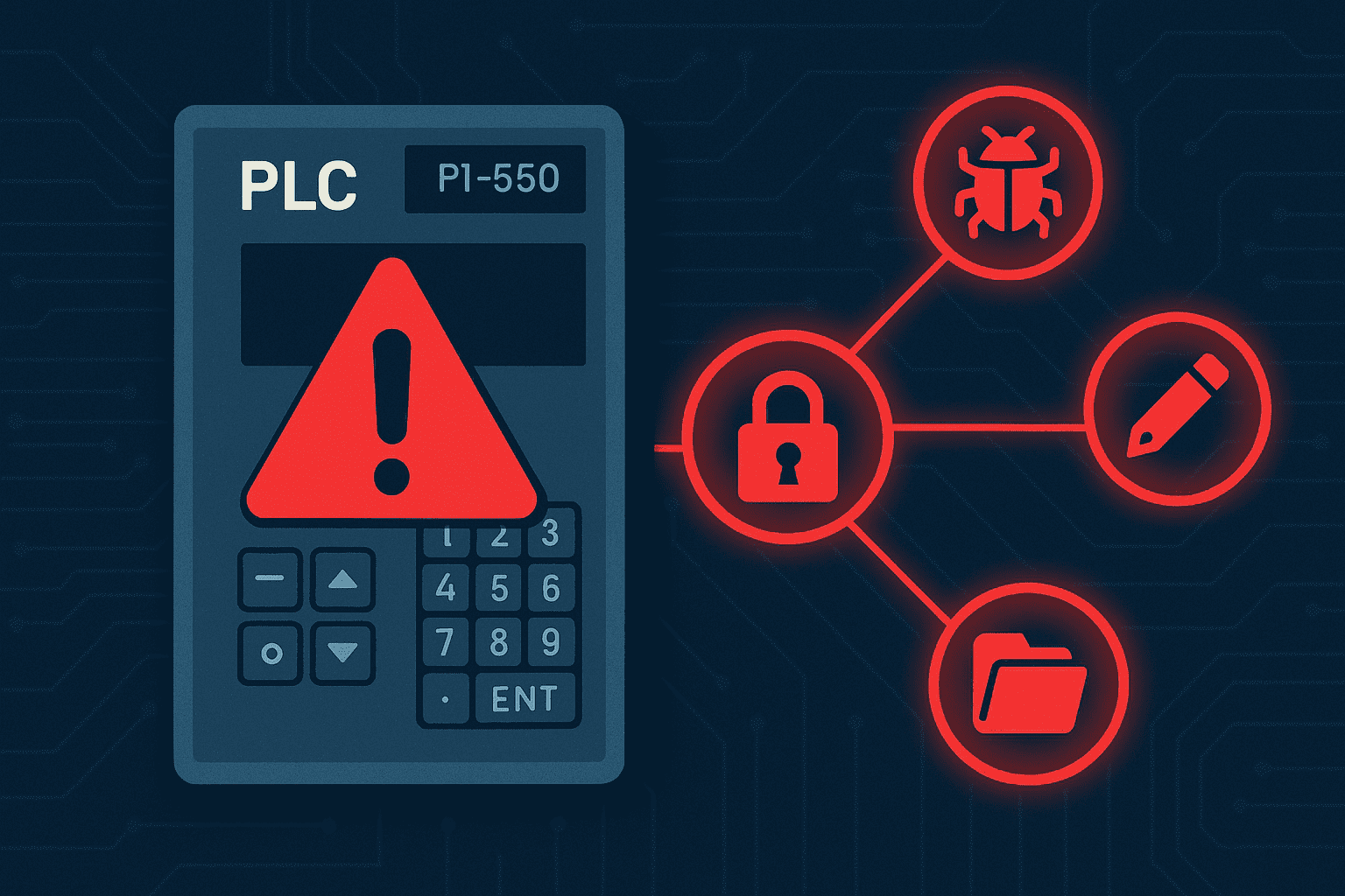Komodosec's tweet card. CISA warned of 9 flaws in AutomationDirect PLCs. The Critical RCE (CVE-2025-61934, CVSS 10.0) allows unauthenticated file manipulation on a simulator service. Patch to v4.5.0.x immediately.