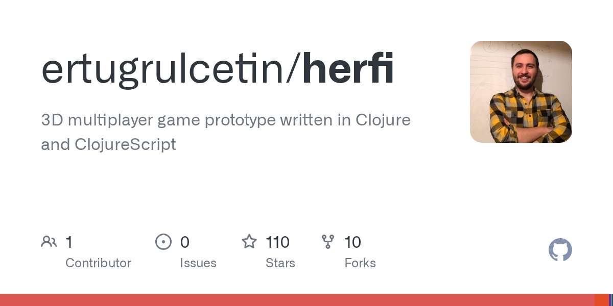 ertuctn's tweet card. 3D multiplayer game prototype written in Clojure and ClojureScript - ertugrulcetin/herfi