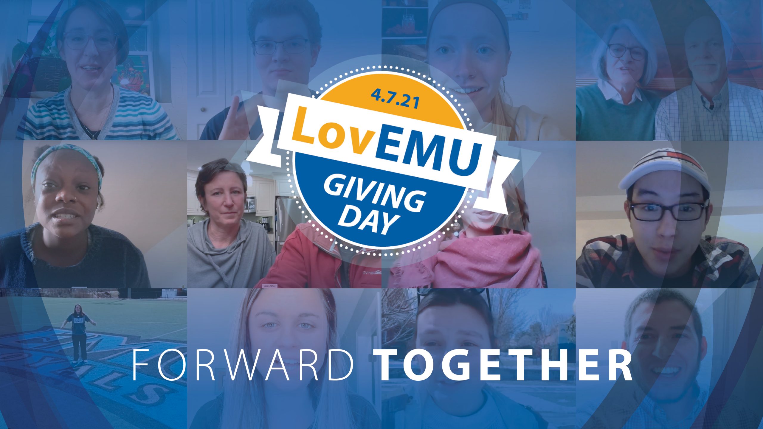 EMU_News's tweet card. The 2021 LovEMU Giving Day theme of “Forward Together” is a rallying cry. Whether the picture that springs to mind in your head for LovEMU Day is the good friends