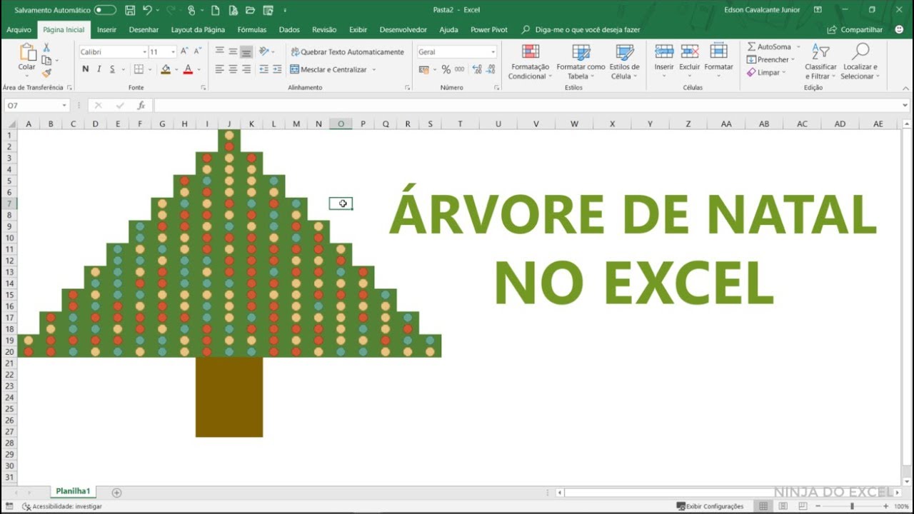 ninjadoexcel's tweet card. ÁRVORE DE NATAL NO EXCEL - FELIZ NATAL 2018!