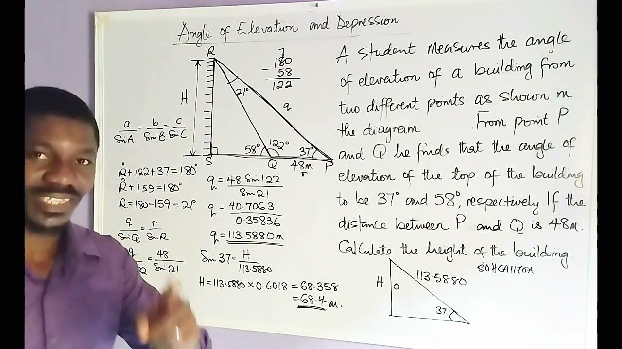 EmmelacTutorial's tweet card. Tricky IGCSE Math Question on Angle of Elevation and Depression | UK...