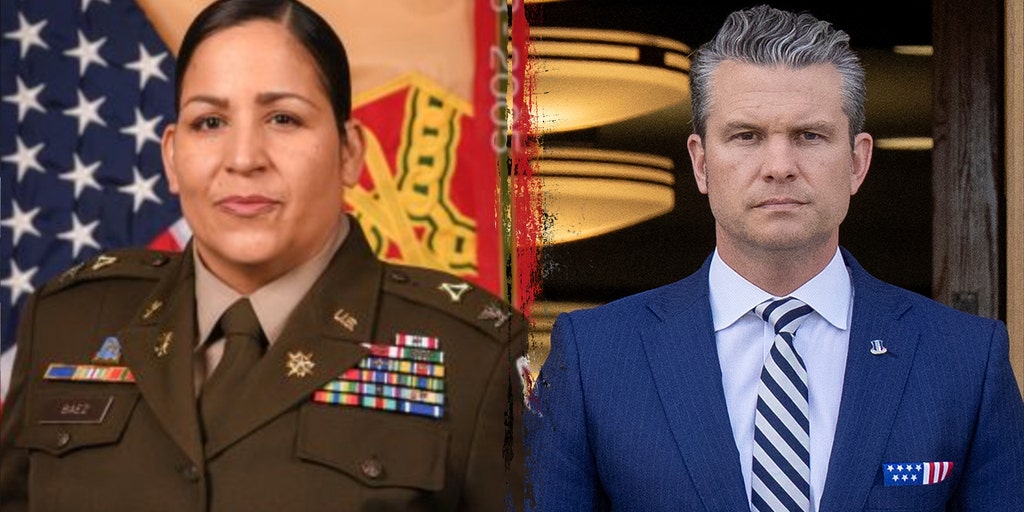 Spankenstein1's tweet card. Col. Sheyla Baez Ramirez was suspended after photos showed missing portraits of President Trump, Vice President Vance and Sec. Hegseth on Ft. McCoy’s chain of command board.