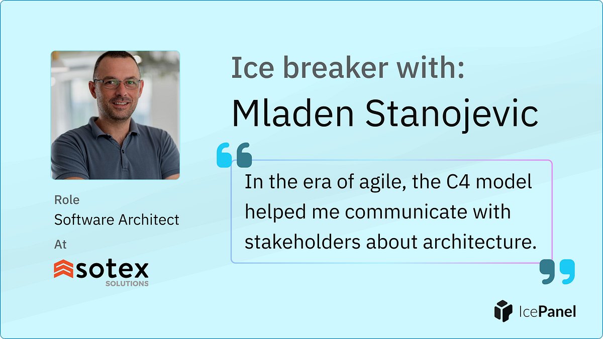 ice_panel's tweet card. Learnings on becoming a software architect, trends shaping the industry, and using the C4 model.