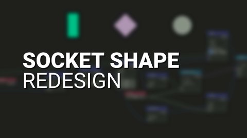 JacquesLucke's tweet card. Changing the meaning of socket shapes for Blender 5.0.
