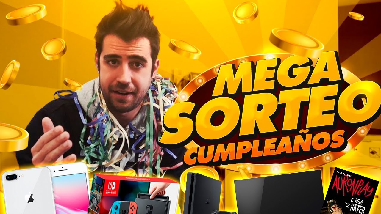 auronplay's tweet card. CELEBRO MI CUMPLEAÑOS REGALANDO COSAS