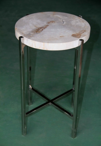 indogemstone's tweet card. Small contemporary petrified wood end tables from Indonesia offer a sophisticated blend of organic materials and modern design—an ideal choice for interior designers seeking timeless accent furniture...