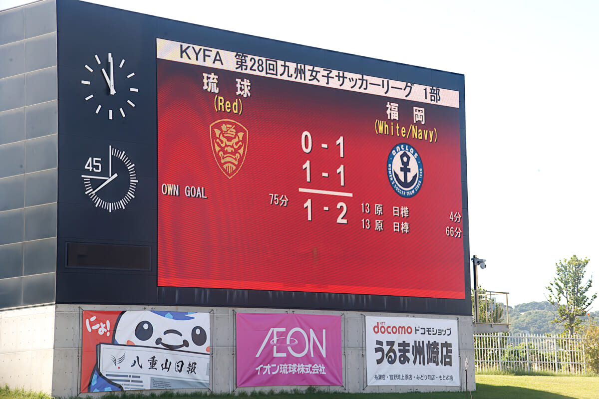 ryukyu_soccer's tweet card. 2025年度「第28回九州女子サッカーリーグ（Qリーグ）１部」の優勝行方を大きく左右する第28節、「FC琉球さくら対福岡J・アンクラス」の直接対決が29日午前、沖縄県総合運動公園陸上競技場で行われた。勝てば初優勝、負ければ福岡にタイトルが渡るという事実上の決勝戦。しかしFC琉球さくらは１−２で敗れ、悲願の初タイトルは来