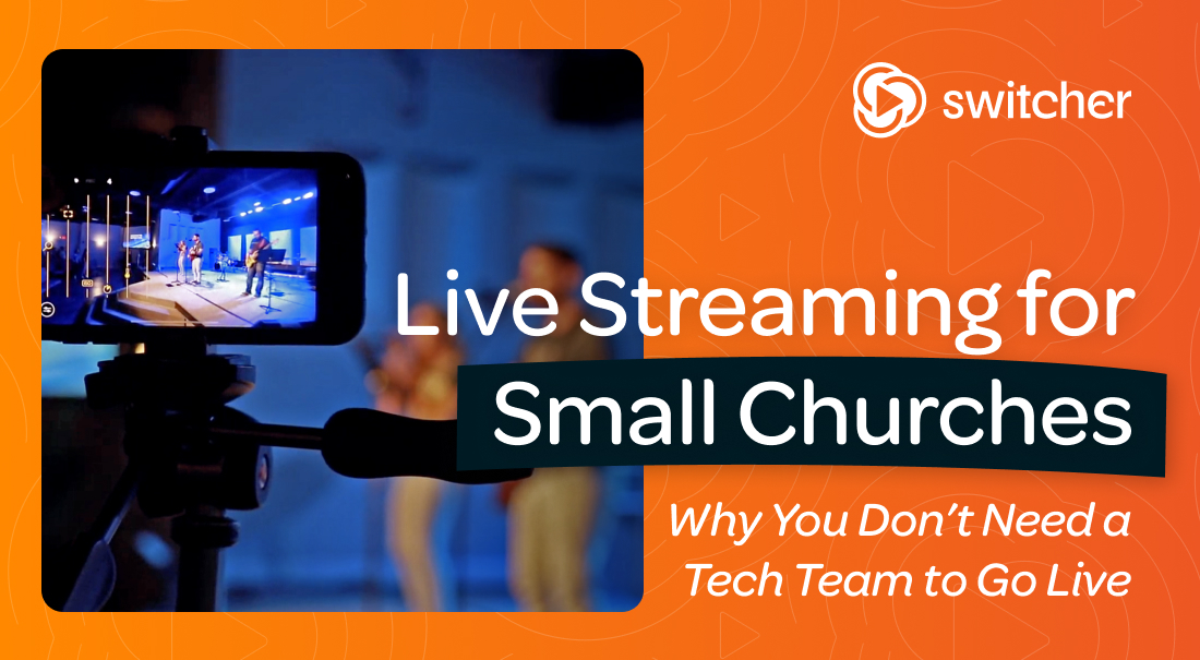 SwitcherStudio's tweet card. Live streaming for small churches is now accessible and affordable with Switcher. Learn how to elevate your services without a tech team or big budget.