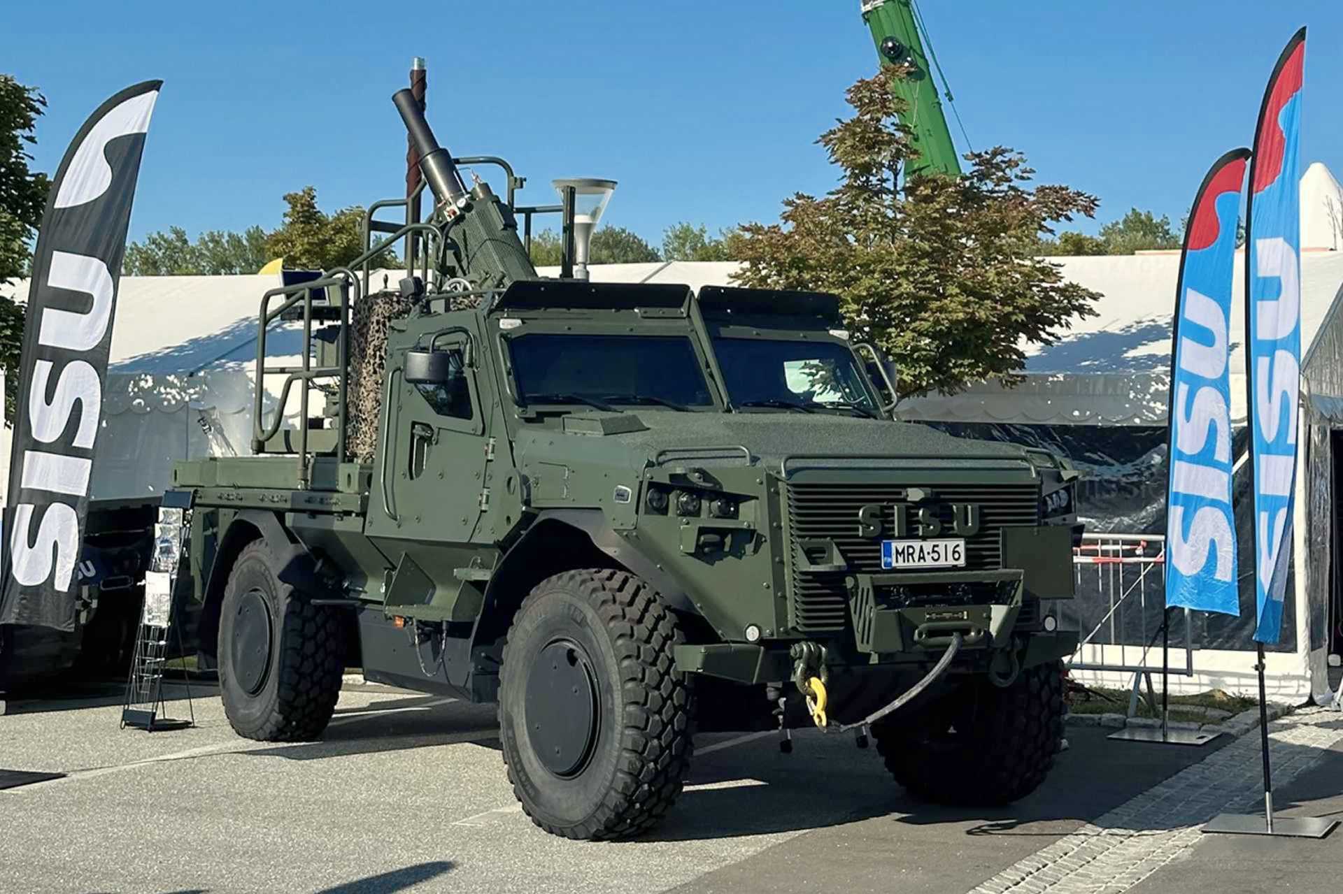 ArmyRecognition's tweet card. Finland improves indirect fire capabilities with new GTP TREMOS 120mm self-propelled mortar