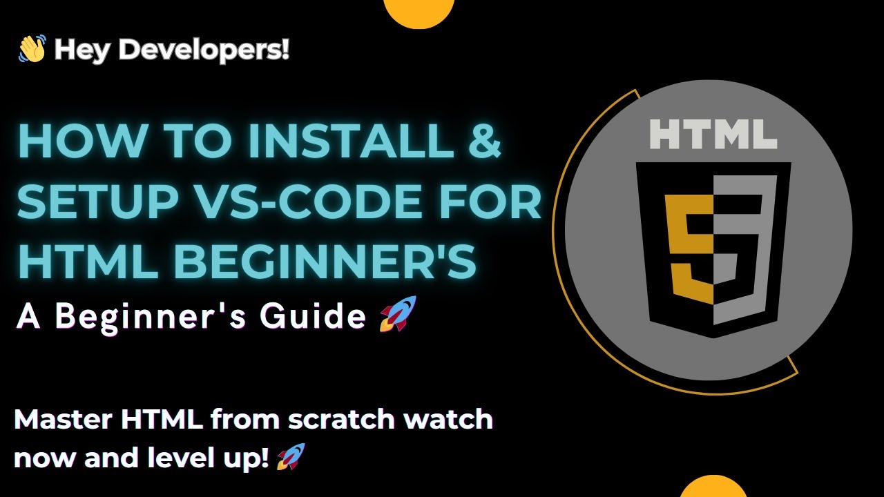 Behankumar05's tweet card. HTML Tutorial for Beginners 02 - Setting Up HTML in VS Code