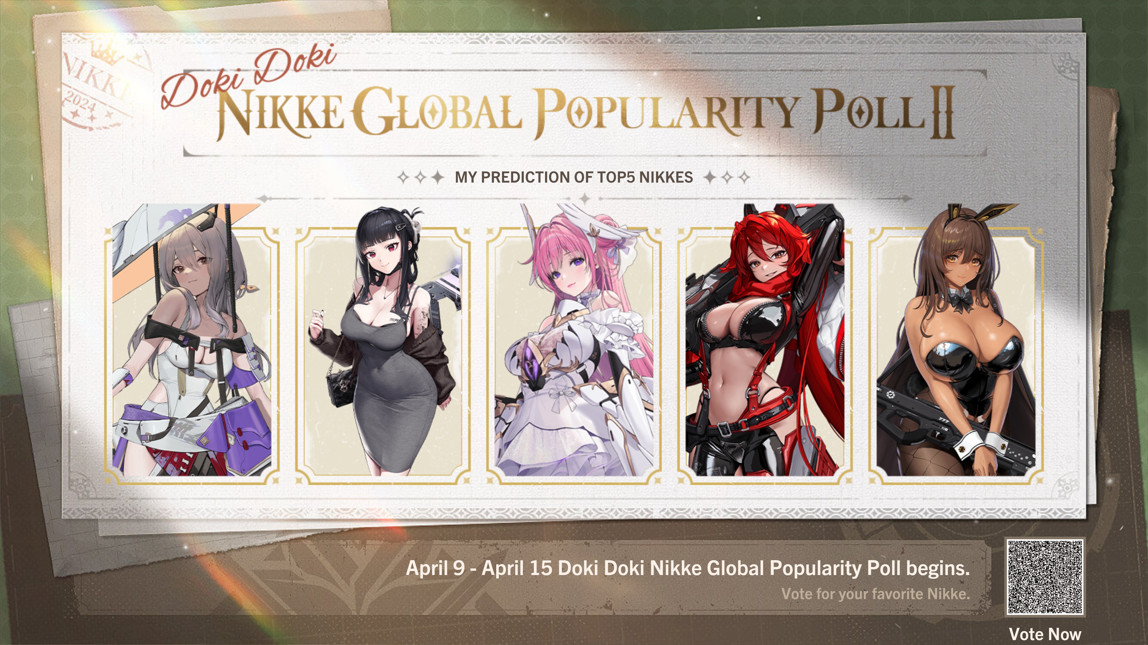 kwstevieb's tweet card. Doki Doki Nikke Global Popularity Poll begins. Vote for your favorite Nikke.