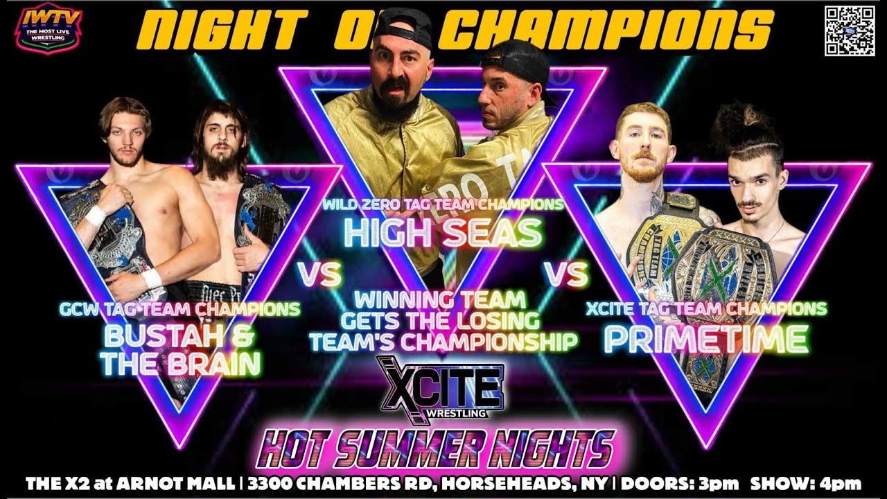 XciteWrestling's tweet card. Bustah & The Brain Vs Primetime Vs High Seas (Xcite Pro Wrestling...