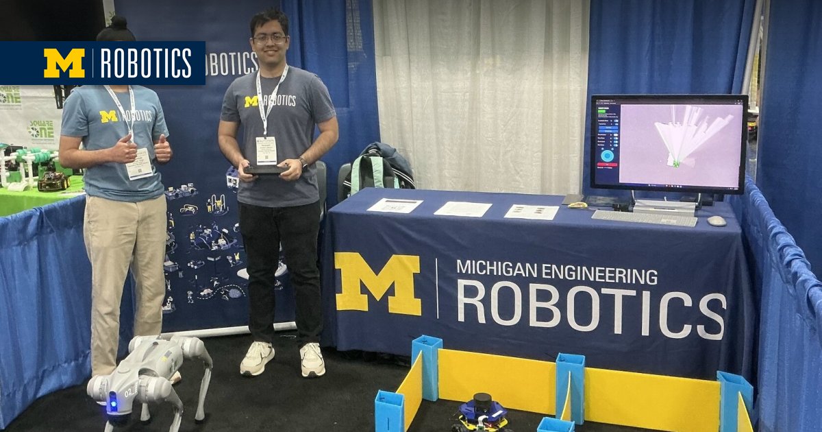 UMRobotics's tweet card. Celebrating Michigan Robotics students who have demonstrated exceptional commitment to outreach and community engagement in advancing robotics.