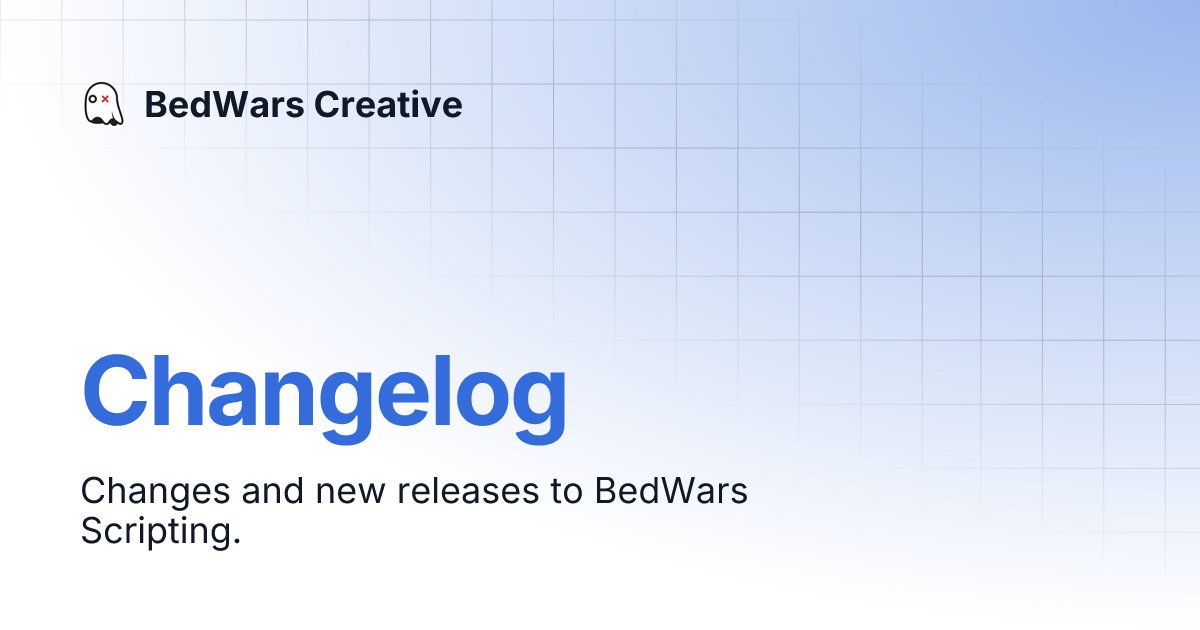 RobloxBedWars's tweet card. Changes and new releases to BedWars Scripting.