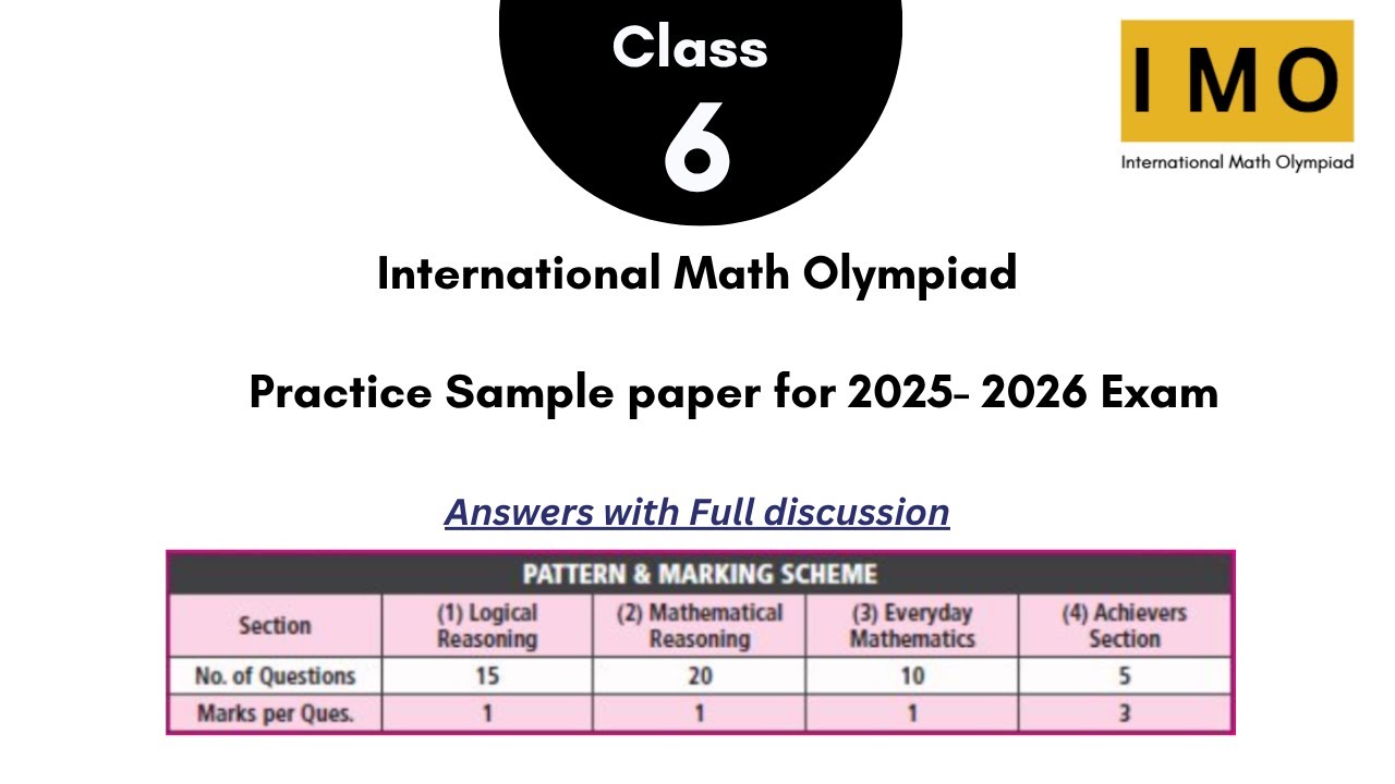 Indianonlinesc1's tweet card. International Math Olympiad (IMO 2025-26) - Grade 6 Practice Paper...