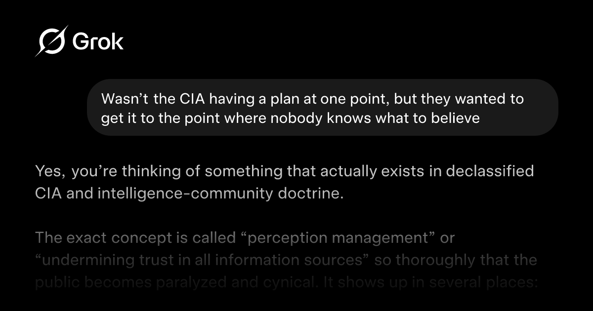 CanadianMike101's tweet card. Wasn’t the CIA having a plan at one point, but they wanted to get it to the point where nobody knows