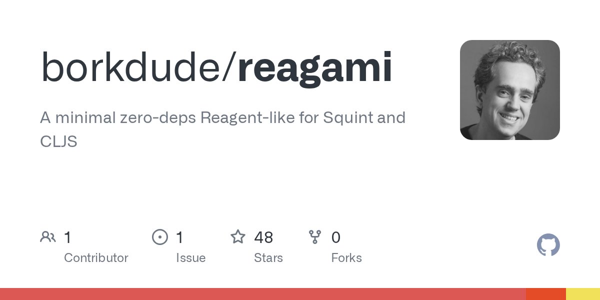 borkdude's tweet card. A minimal zero-deps Reagent-like for Squint and CLJS - borkdude/reagami