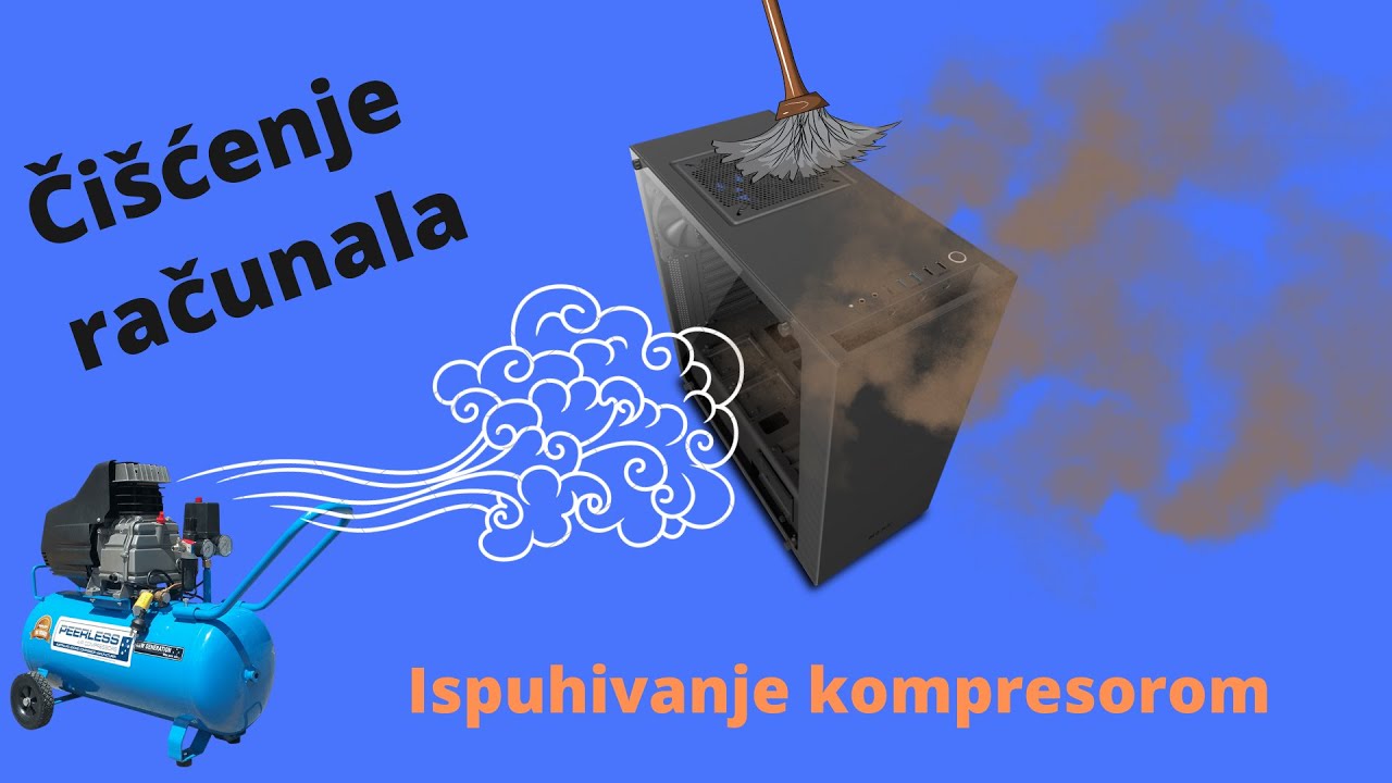 LogoTechHW's tweet card. Kako očistiti računalo od prašine? *Kompresorom*