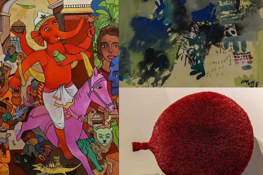 opinion_tt's tweet card. Gurcharan Singh introduces divinities and animals amidst a field full of folk without thinking twice as if that is the natural order of things