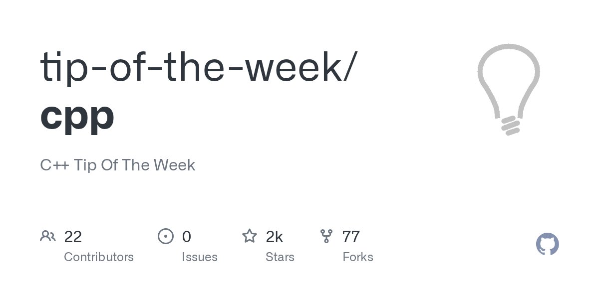krisjusiak's tweet card. C++ Tip Of The Week. Contribute to tip-of-the-week/cpp development by creating an account on GitHub.