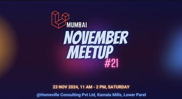 laravelMumbai's tweet card. Let's gather all the Laravel enthusiasts in Mumbai for a fun and informative meetup session!