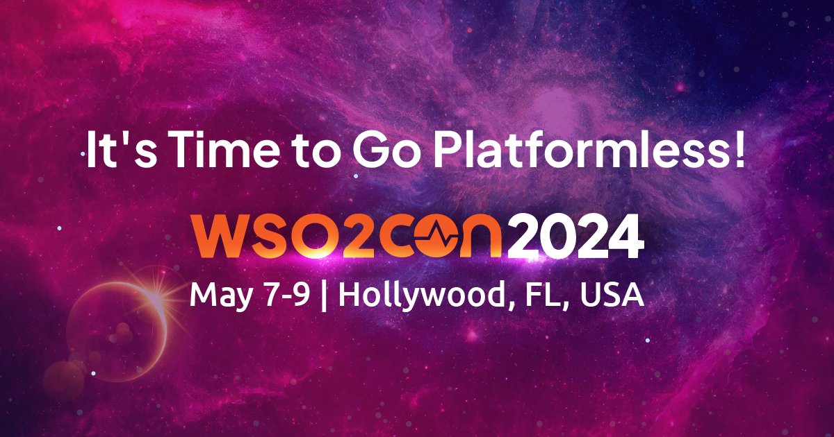 wso2's tweet card. WSO2Con is our global user conference to share insights into delivering enhanced digital experiences at scale.