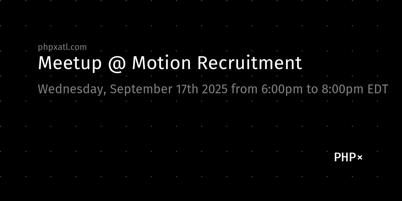 fullstackalien's tweet card. Meetup @ Motion Recruitment on Wednesday, September 17th 2025 from 6:00pm to 8:00pm EDT