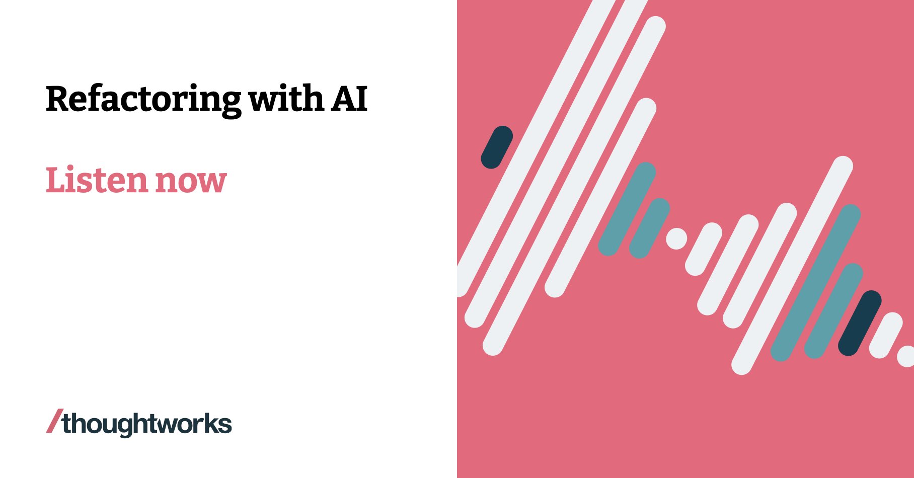martinfowler's tweet card. Can AI help us improve code quality? We discussed everything from AI coding assistants to refactoring with Adam Tornhill, CTO of CodeScene.
