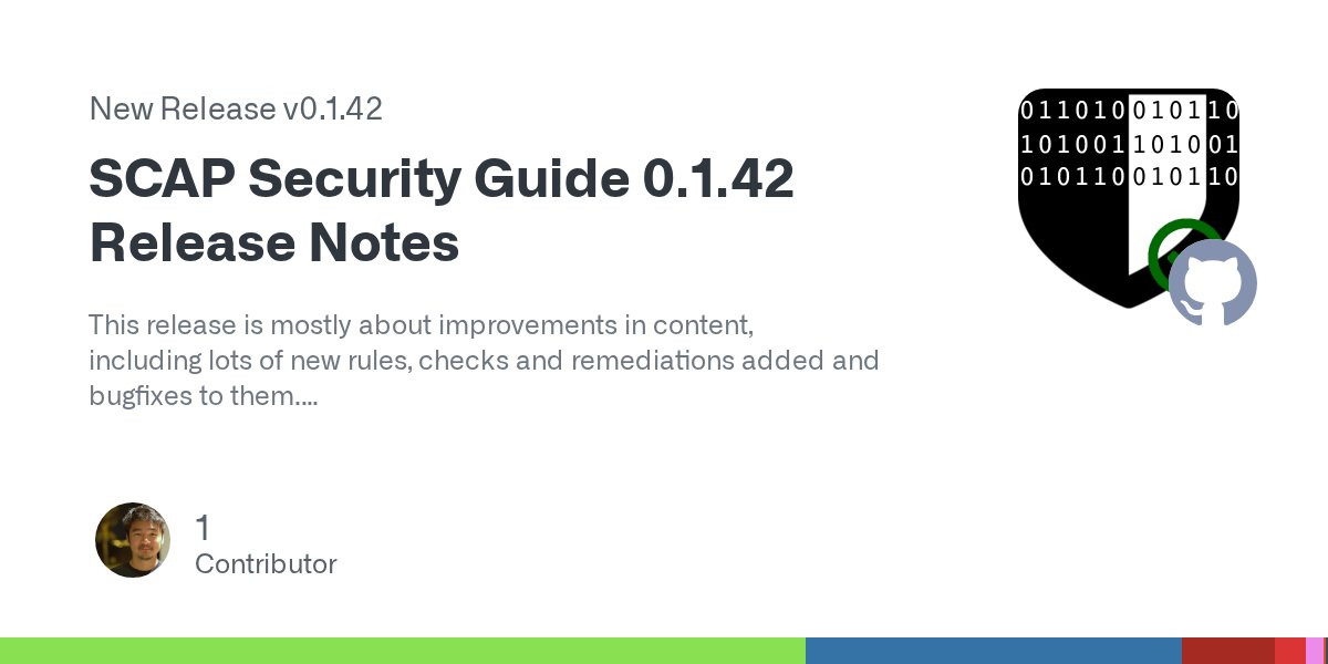 OpenSCAP's tweet card. This release is mostly about improvements in content, including lots of new rules, checks and remediations added and bugfixes to them. This release features significant updates in content for Orac...