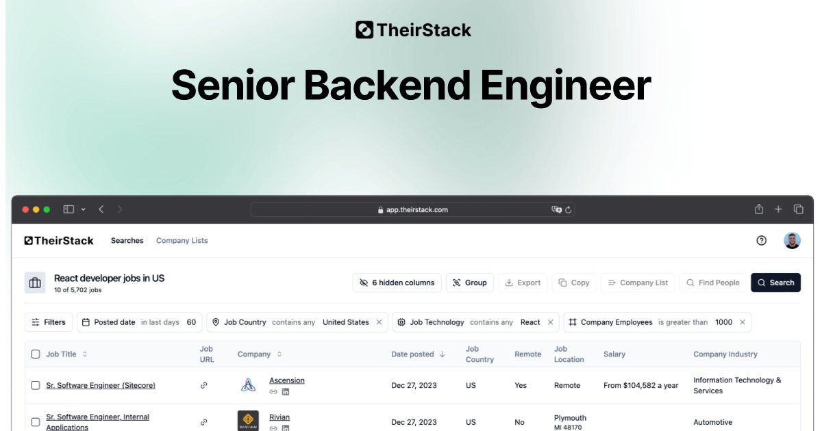 xoelipedes's tweet card. What is TheirStack?