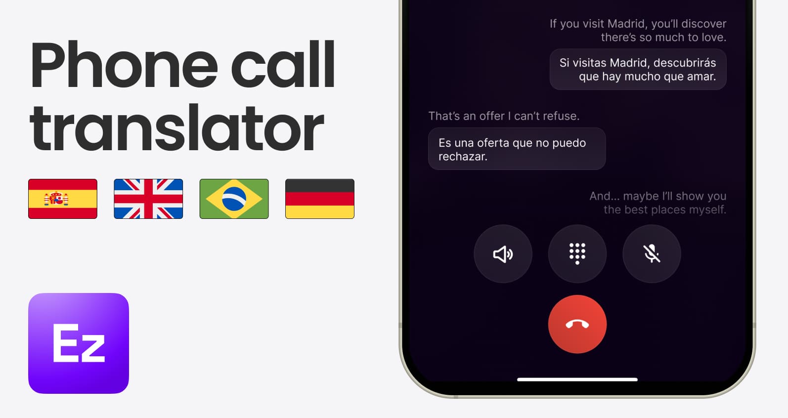ezdubs_bot's tweet card. The Phone Translator That Breaks Language Barriers with Real-Time Call, Meeting, and Message Translations. EzDubs is available on iOS and Android.