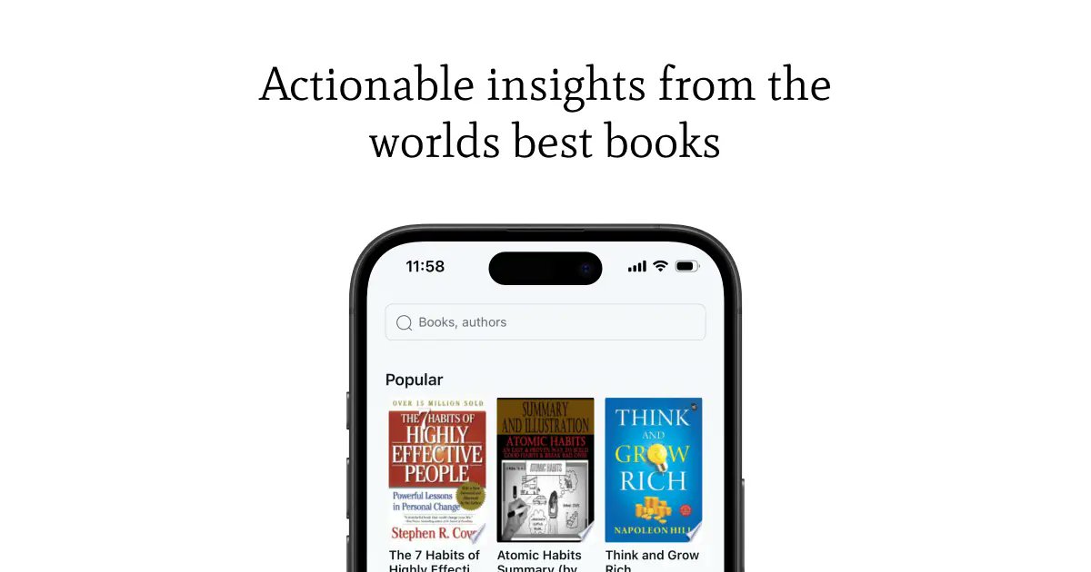 dauda_kolo's tweet card. BookFlow helps you absorb knowledge faster with AI-generated book summaries, key insights, and practical takeaways.