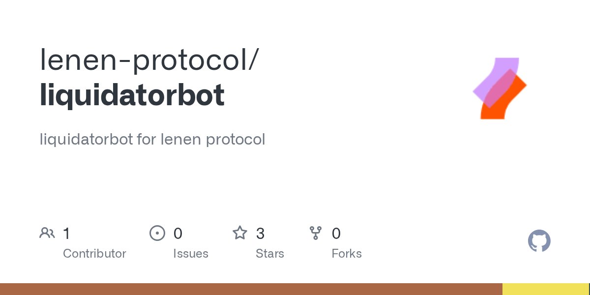 LenenProtocol's tweet card. liquidatorbot for lenen protocol. Contribute to lenen-protocol/liquidatorbot development by creating an account on GitHub.